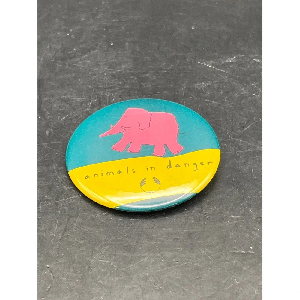 Vtg Set of 3 Animals‎ In Danger Extinct is Forever Pinback Button Badges